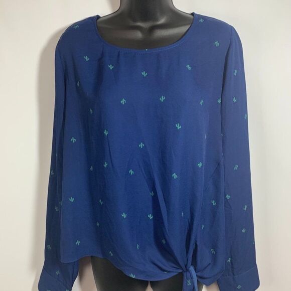 Socialite Cactus Detail Long Sleeve Blouse - Picture 1 of 11